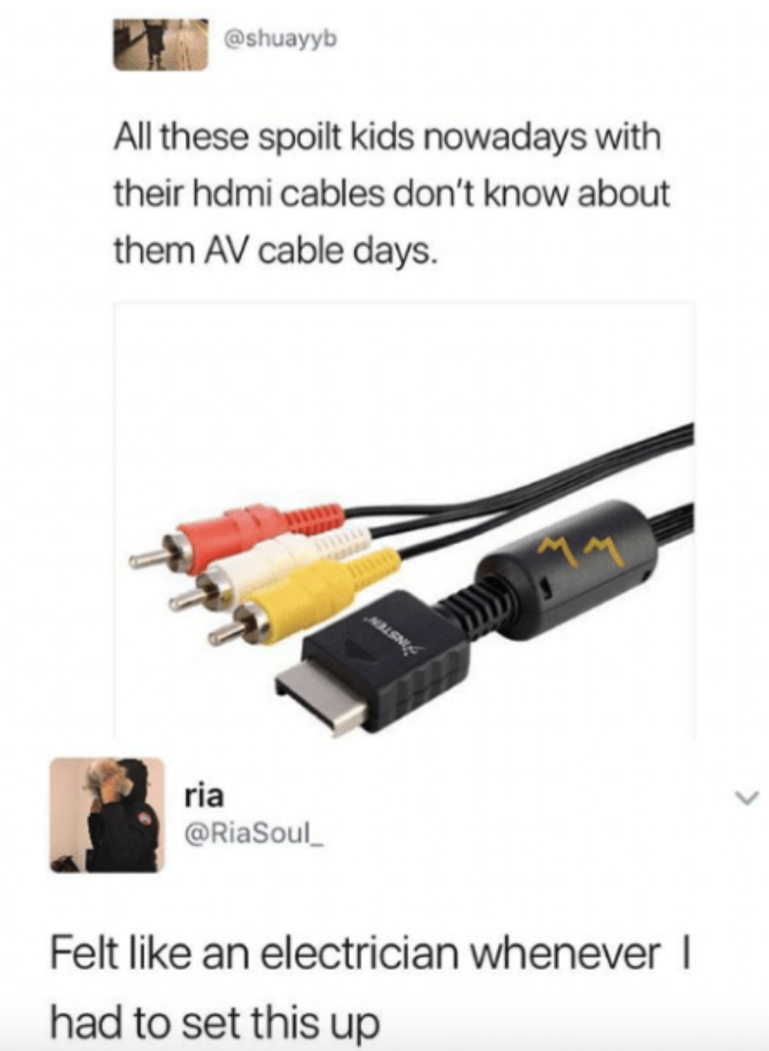 tweet about connecting hdmi cables and how you felt like an electrician