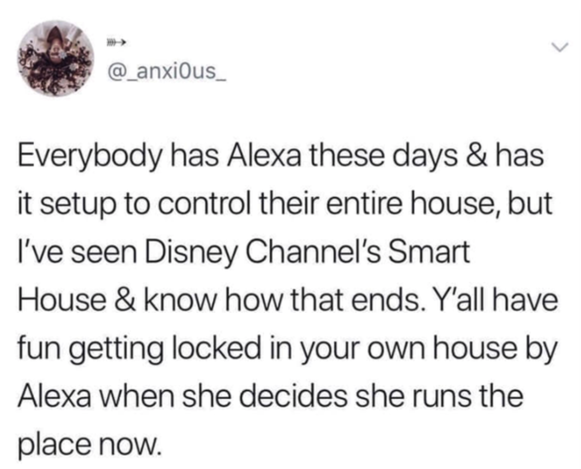 tweet about how alexa was the original smarthouse