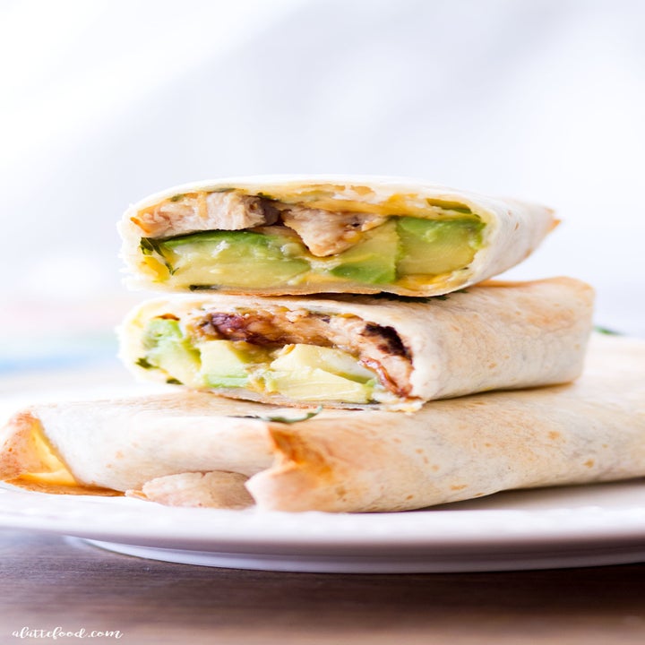 Baked Avocado and Chicken Burritos