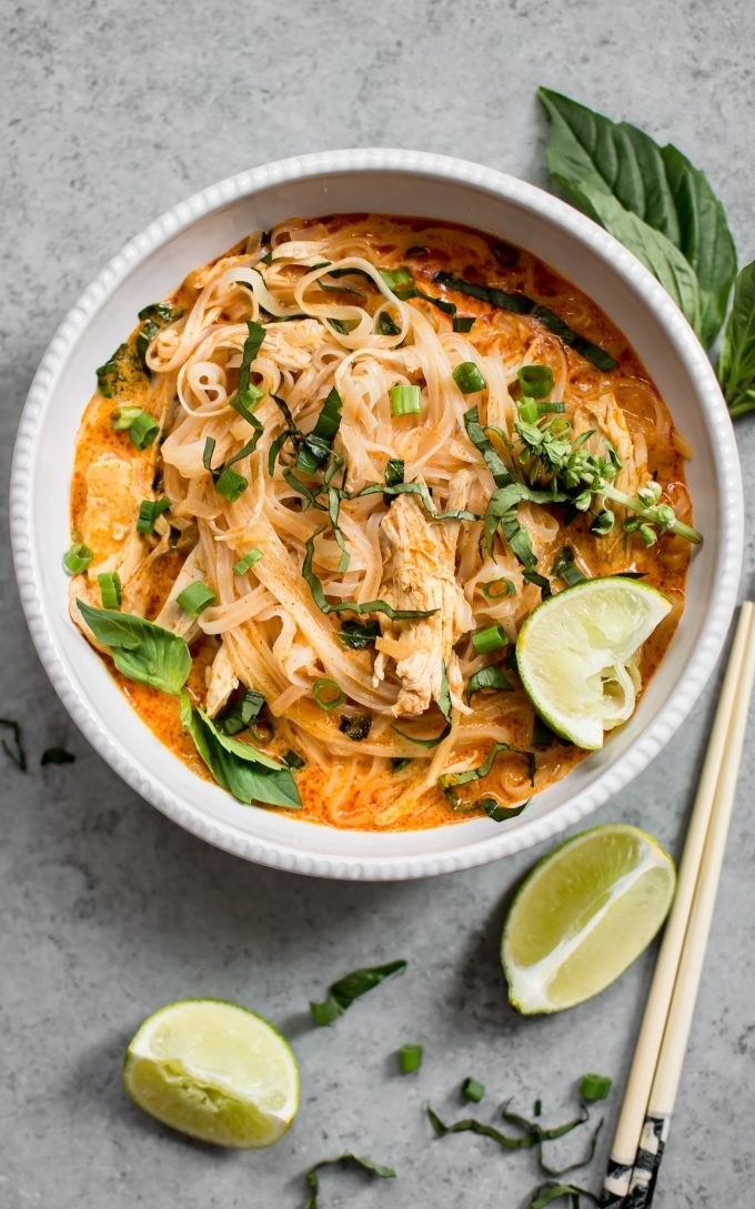 Thai Chicken Curry Soup in a bowl