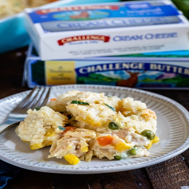 Chicken Pot Pie Casserole on a plate