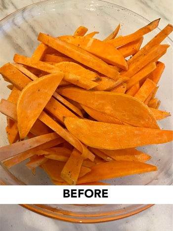 Before photo of sweet potato fries