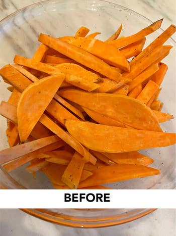 Before photo of sweet potato fries