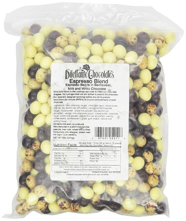bag of chocolate covered coffee beans
