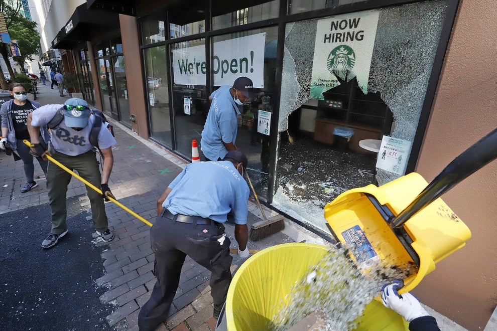 Photos: People Clean Neighborhoods Following Protests Against Police ...