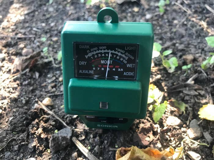 The meter sitting in the dirt