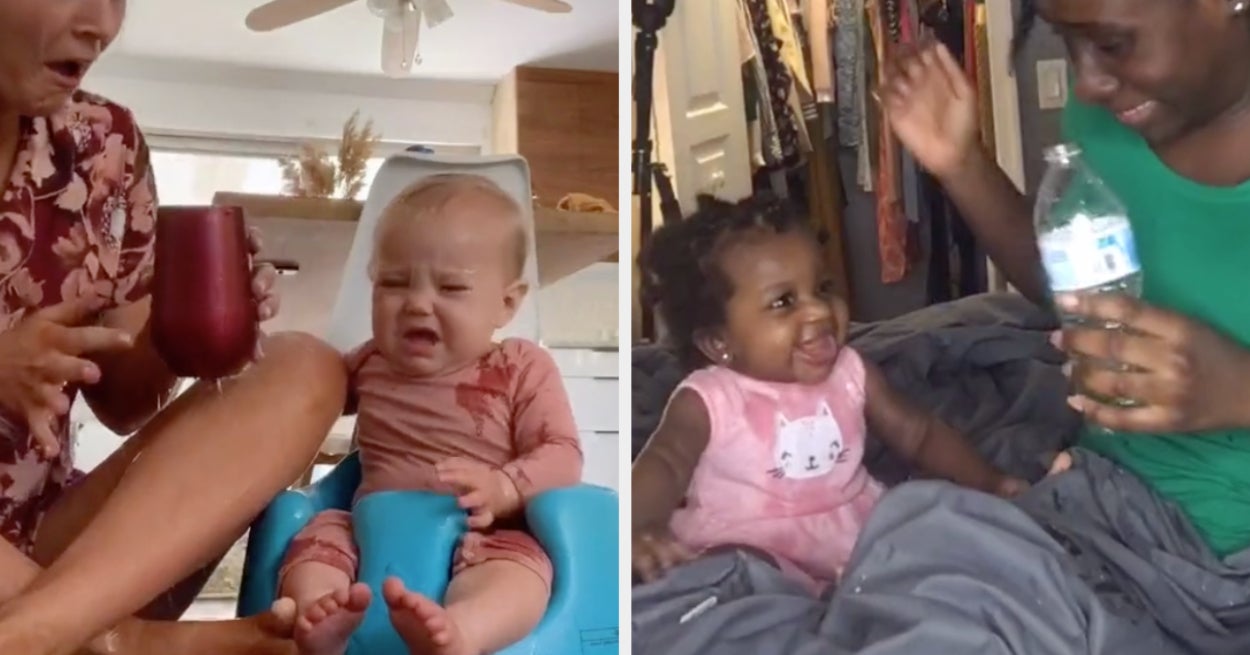 People On Tiktok Are Spilling Water On Their Babies And The Reactions Are Incredible