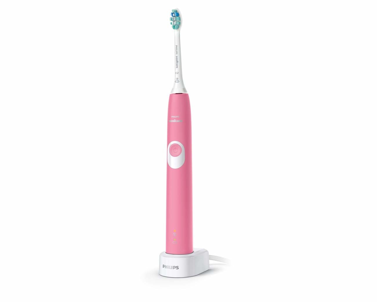 Pink electric toothbrush with charging base