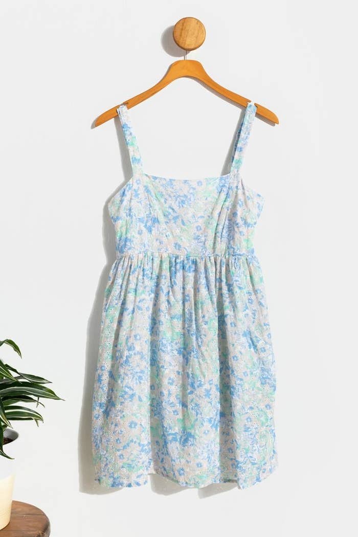 The baby blue floral eyelet dress 