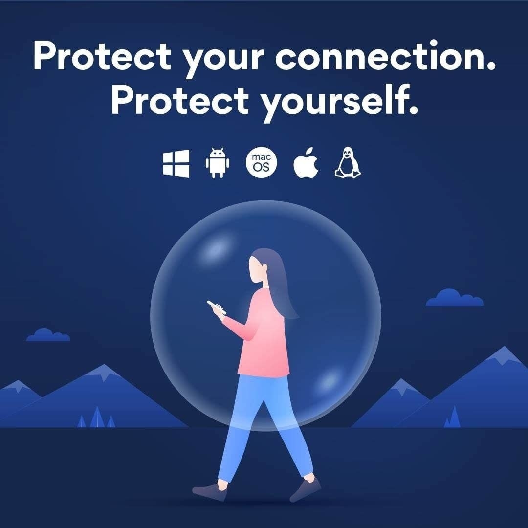 An illustration that says &quot;Protect your connection, protect yourself&quot;