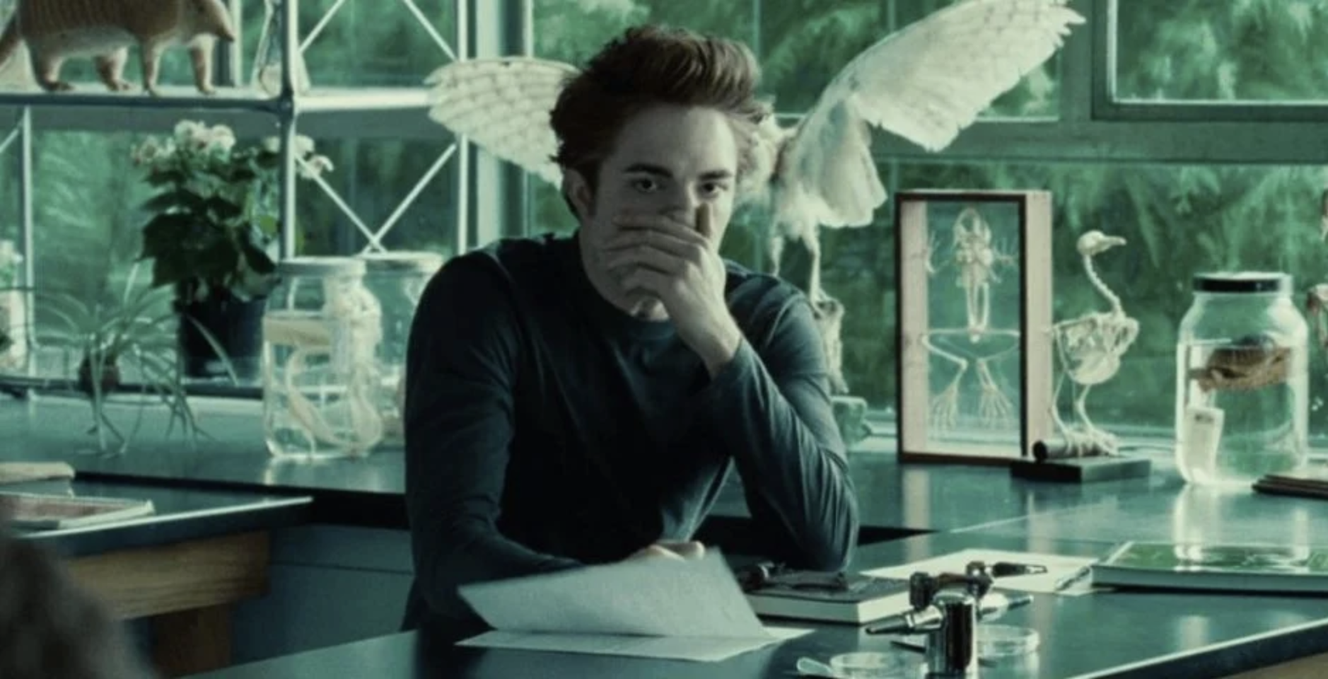 12.Edward's. hilariously dramatic reaction to seeing/smelling Bella fo...