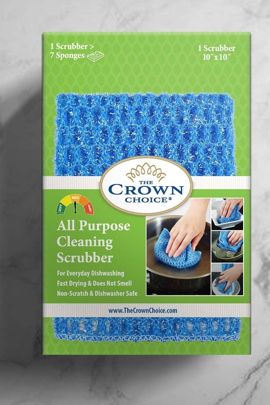 The Crown Choice All Purpose Cleaning Scrubber Dish Cloth | No More Odors  from Sponges, Scrubbers or Wash Cloths | Contains 3 Scrubbing Cloths