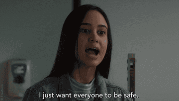A gif of Lucia from the show Party of Five saying, &quot;I just want everyone to be safe.&quot;