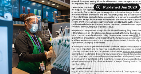 Starbucks Won't Let Employees Wear Gear That Supports Black ...