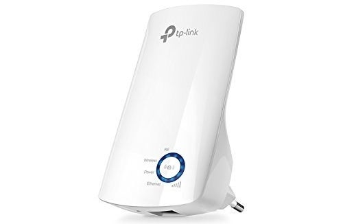 A WiFi extender in white.