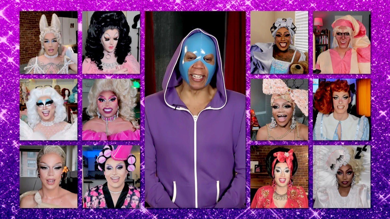 &quot;RuPaul&#x27;s Drag Race&quot; queens practicing social distancing via webcam on the season 12 finale