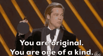 Brad Pitt gives a speech at the Oscars, saying, &quot;You are original. You are one of a kind&quot;