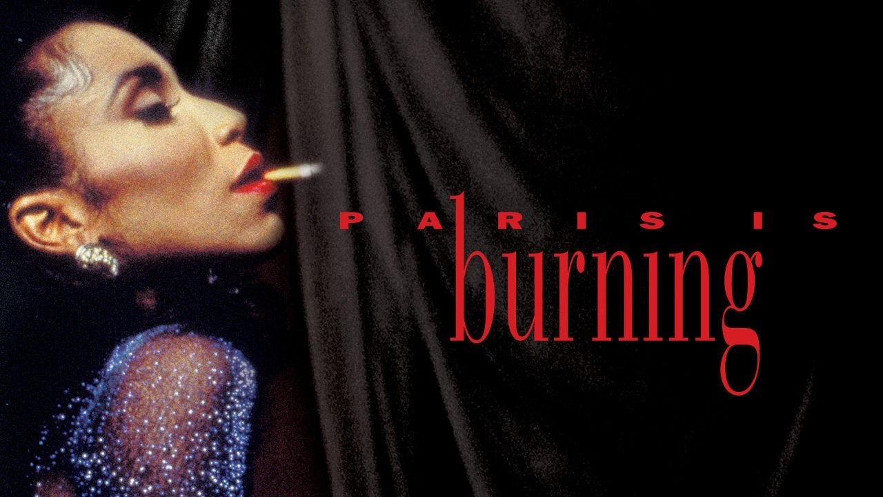 The cover art for the documentary, &quot;Paris is Burning,&quot; featuring a trans woman smoking a cigarette in an elegant gown