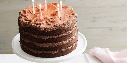chocolate cake with candals