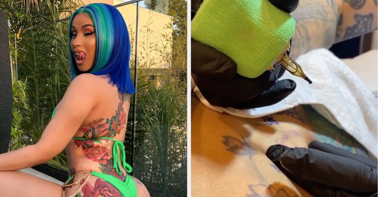 Cardi B Posts Videos Getting New Tattoo On Instagram