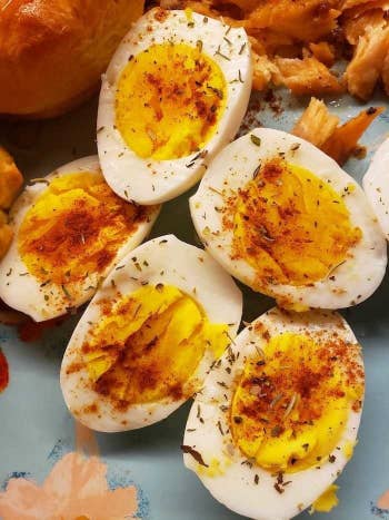 BuzzFeeder's seasoned hard-boiled eggs