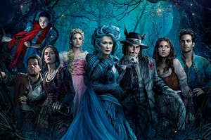 The characters from "Into the Woods" posing together