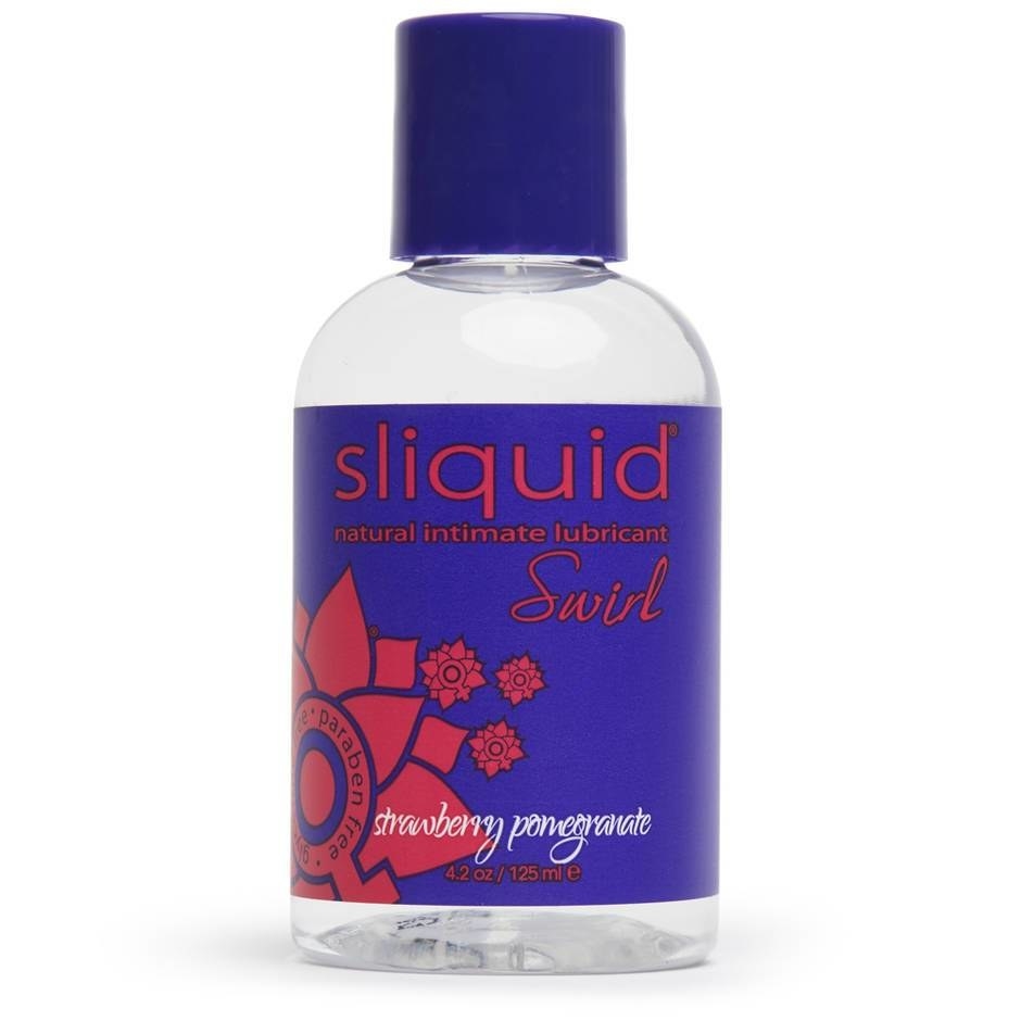 Bottle of Sliquid Swirl Strawberry Pomegranate Flavored Lubricant