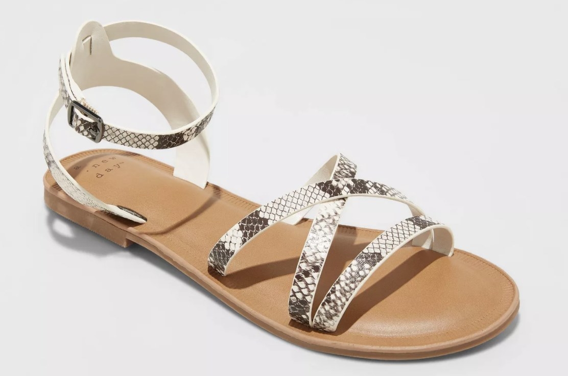 The strappy snakeskin sandals 