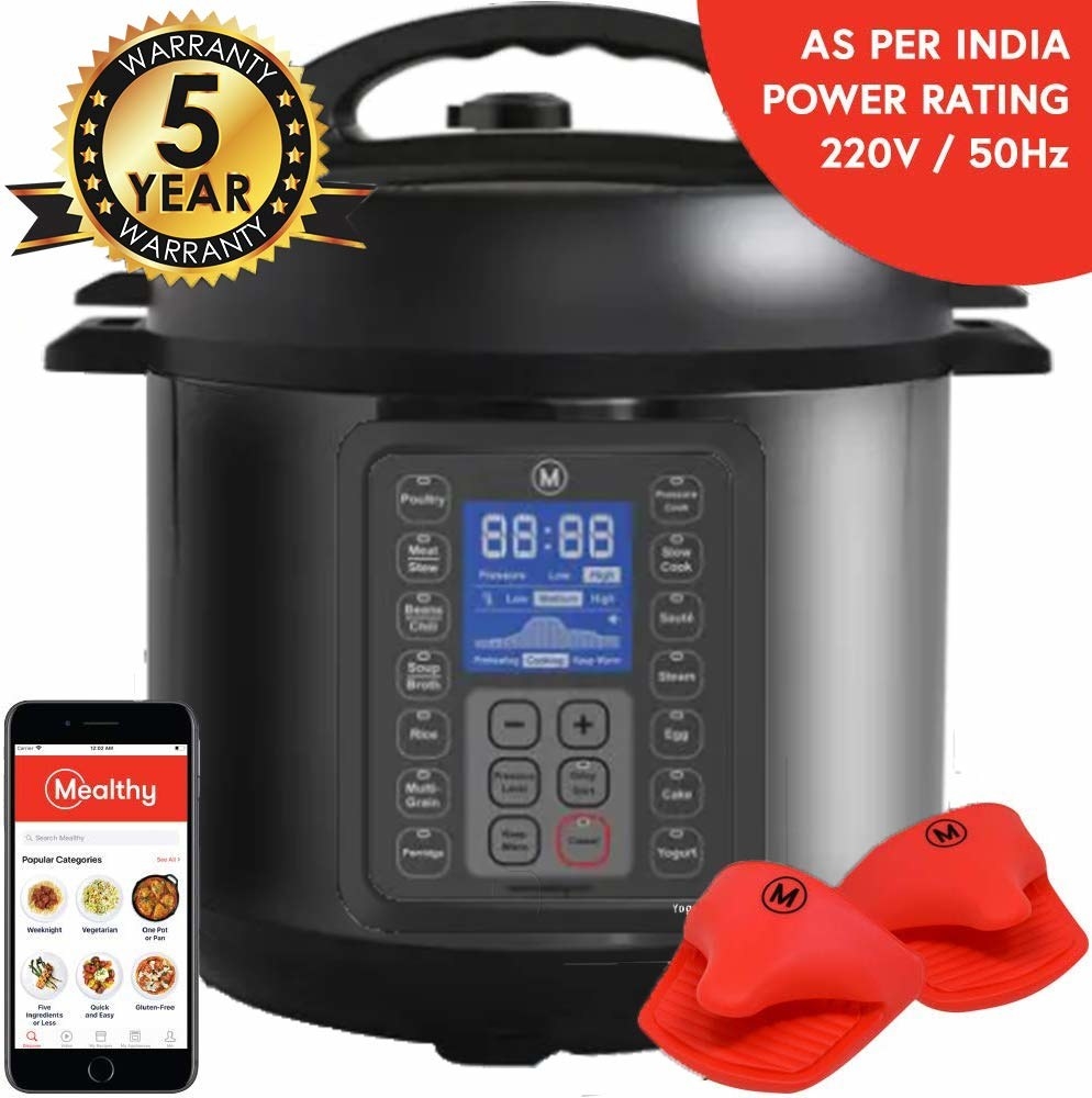 An Instant pot with a phone beside it 