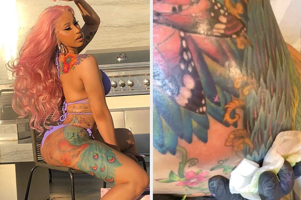 Cardi B Reveals MASSIVE Peacock Tattoo And It Looks PAINFUL! 
