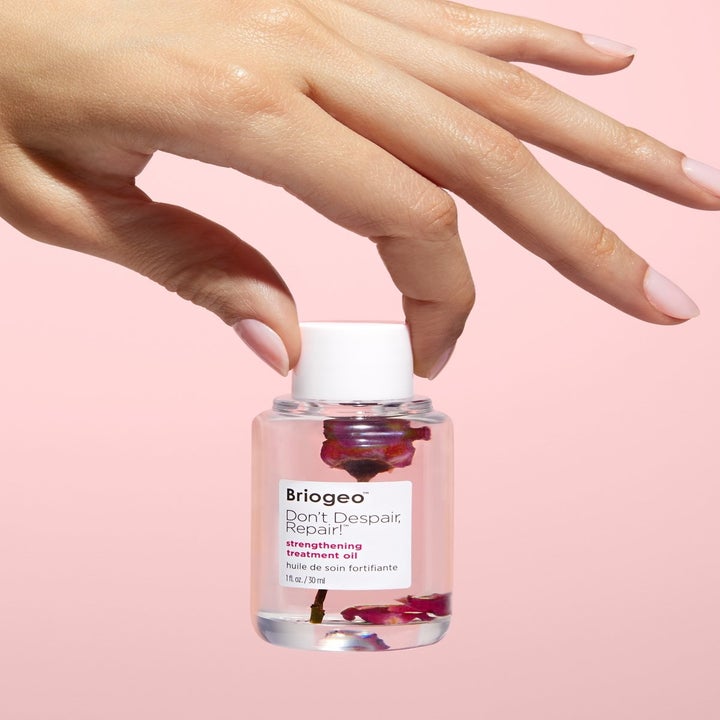 The hair oil in a bottle