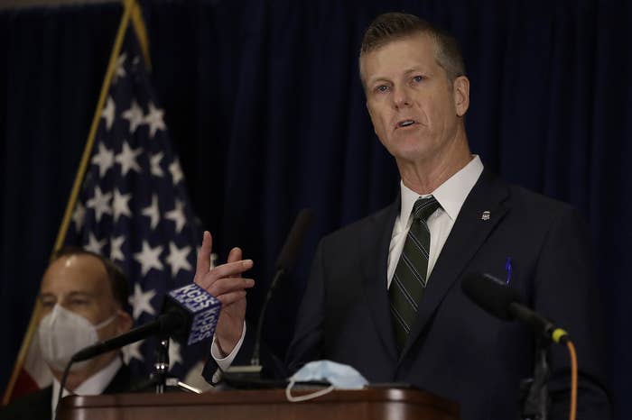 US Attorney for the Northern District of California David Anderson speaks at a press conference.