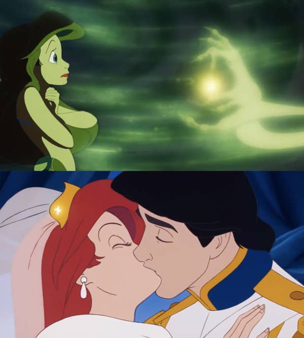 Ariel falling for a stranger in The Little Mermaid movies