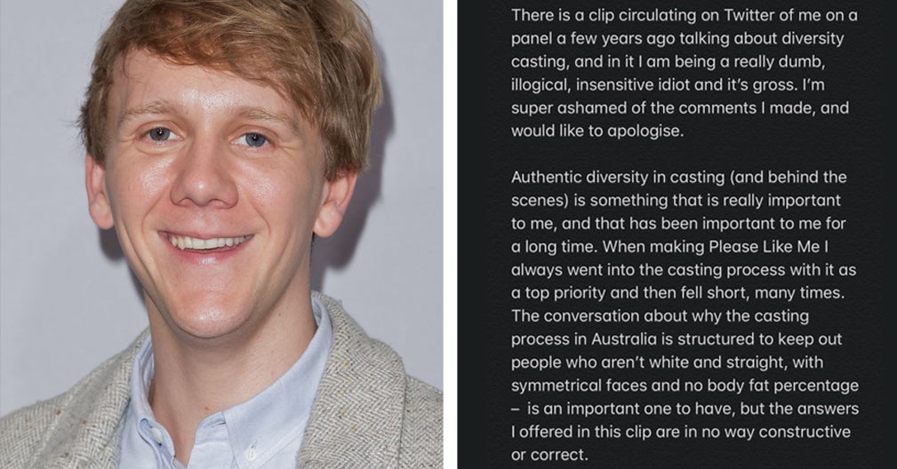 Josh Thomas Has Apologised And Says He Is Super Ashamed