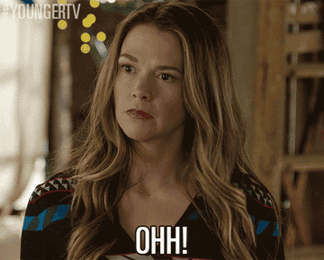 Gif of Sutton Foster on the show &#x27;Younger&#x27; saying &quot;OHH!&quot;
