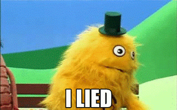 Chauncey puppet from Wonder Showzen saying, &quot;I lied,&quot; then looking into the camera