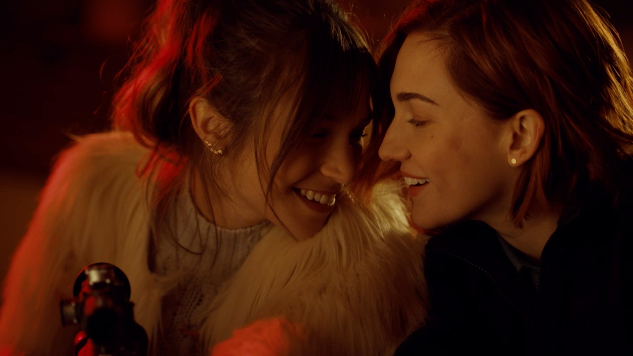 Girlfriends Waverly Earp and Nicole Haught flirt during a mission at the beginning of season 3