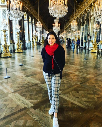 Author wearing the sneakers while on vacation
