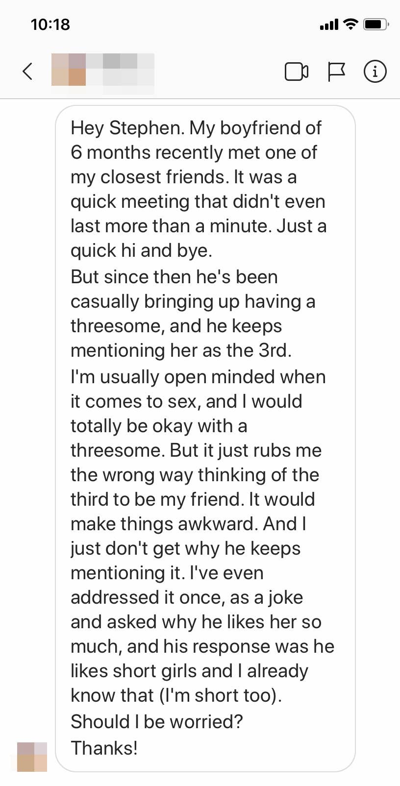 Advice: My Boyfriend Wants To Have A Threesome With My Friend