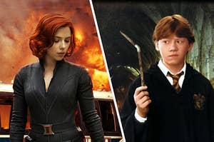 Black Widow and Ron Weasley just chilling