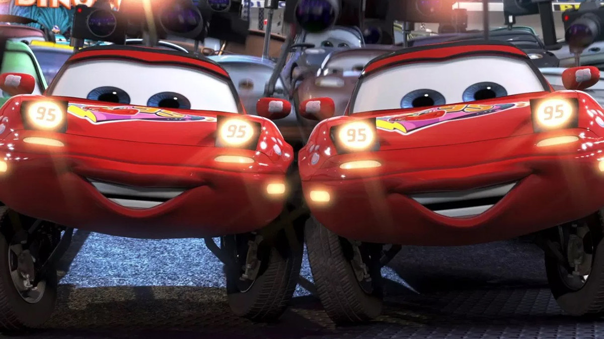 time that Mia and Tia "flashed" Lightning McQueen in Cars. 