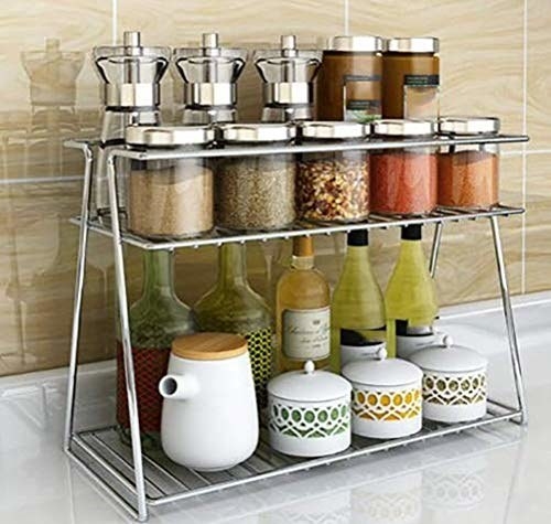 Spice rack with containers of spice on it