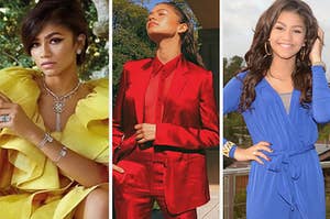 Zendaya in yellow, red, and blue