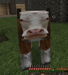 A realistic Minecraft cow