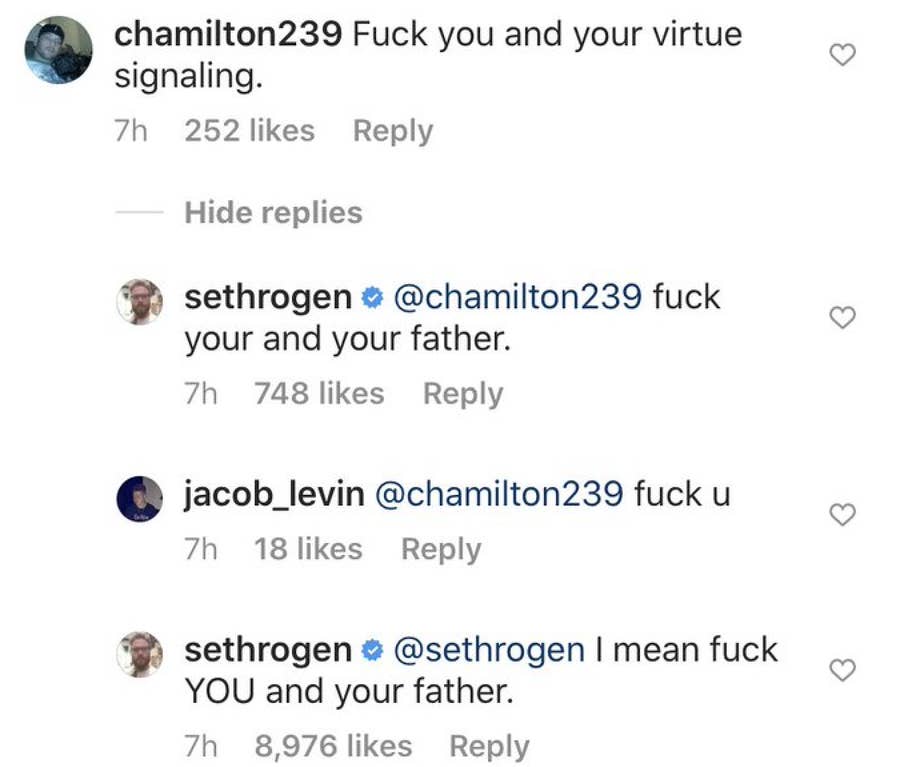 Seth Rogen Told Off Anyone Who Commented All Lives Matter On His