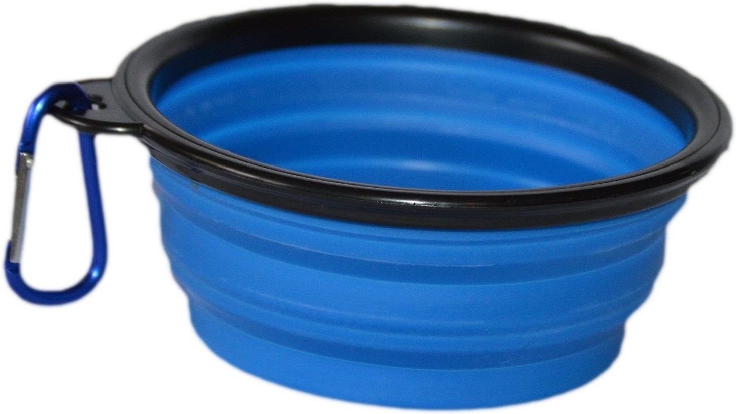 collapsable silicone bowl with carabiner attached