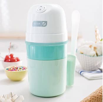 A small pint-sized electric ice cream maker 
