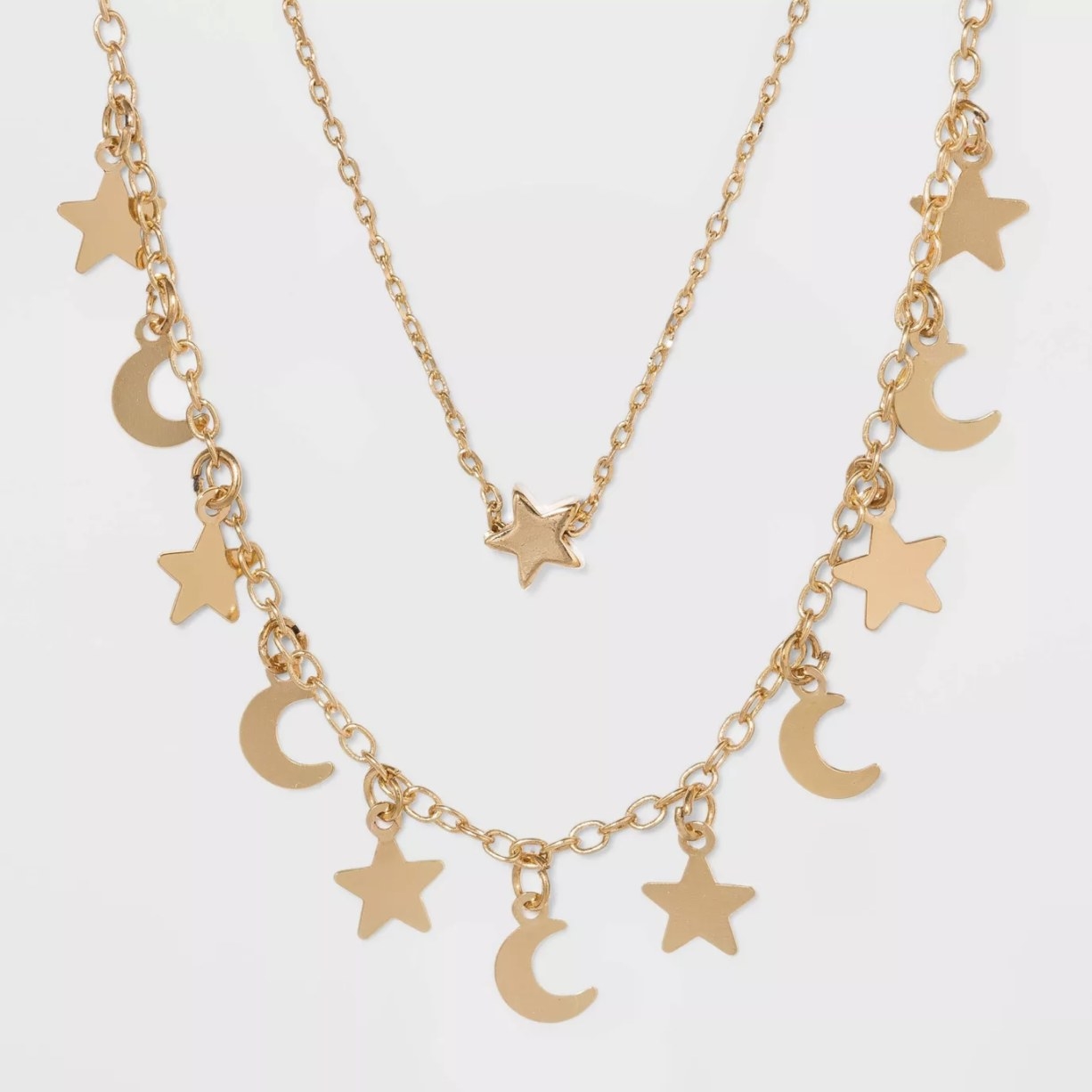 The star and moon gold chain necklace 