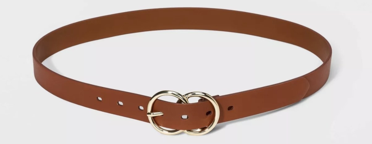 The brown faux leather belt 