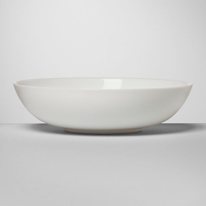a shallow white bowl